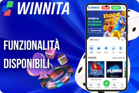 login Winnita Funzionalità disponibili