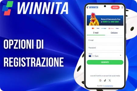registrazione su Winnita Opzioni di registrazione